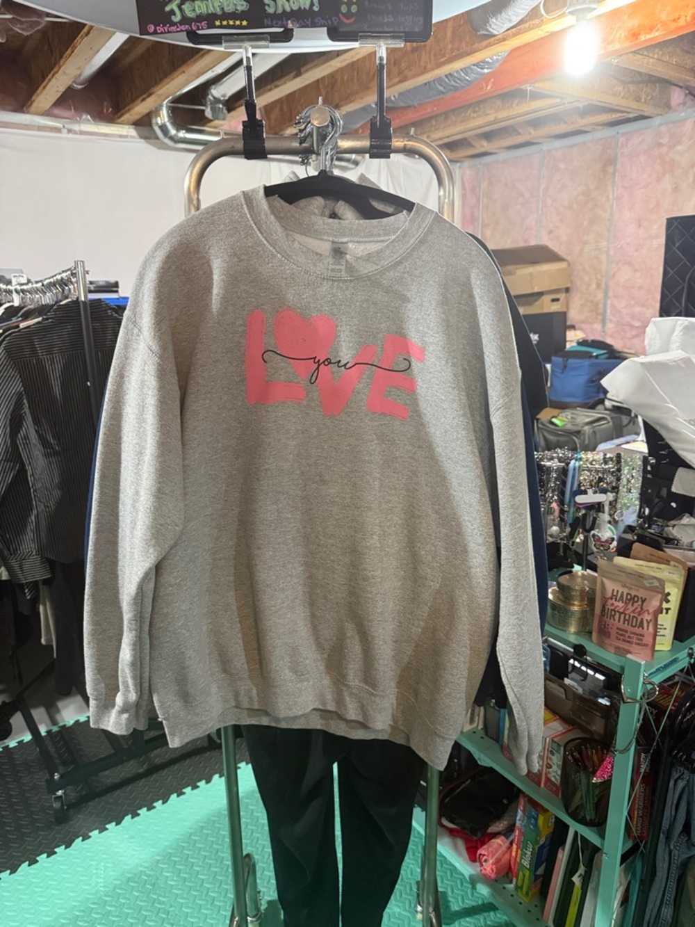 Pink Gray Black Love You, Sweat Sweater